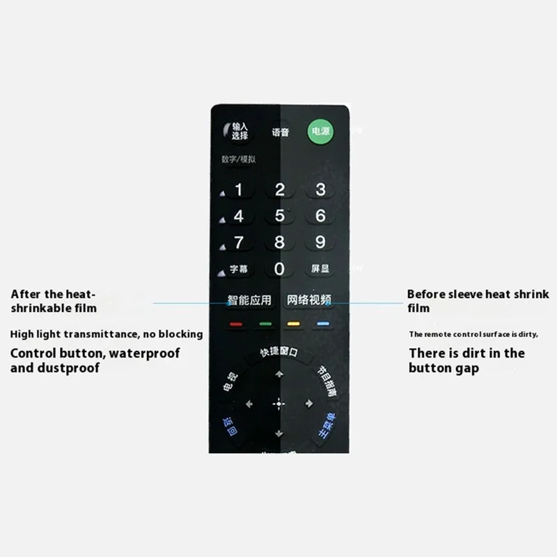 100Pcs Remote Control Heat Shrink Wrap Film PVC Transparent Protective Cover Anti Dust Oil Resistant Shrink Bag