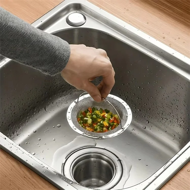 Filtro per lavello da cucina in acciaio inossidabile Cestello di scarico con manico di sollevamento