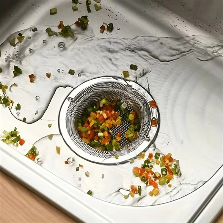 Filtro per lavello da cucina in acciaio inossidabile Cestello di scarico con manico di sollevamento