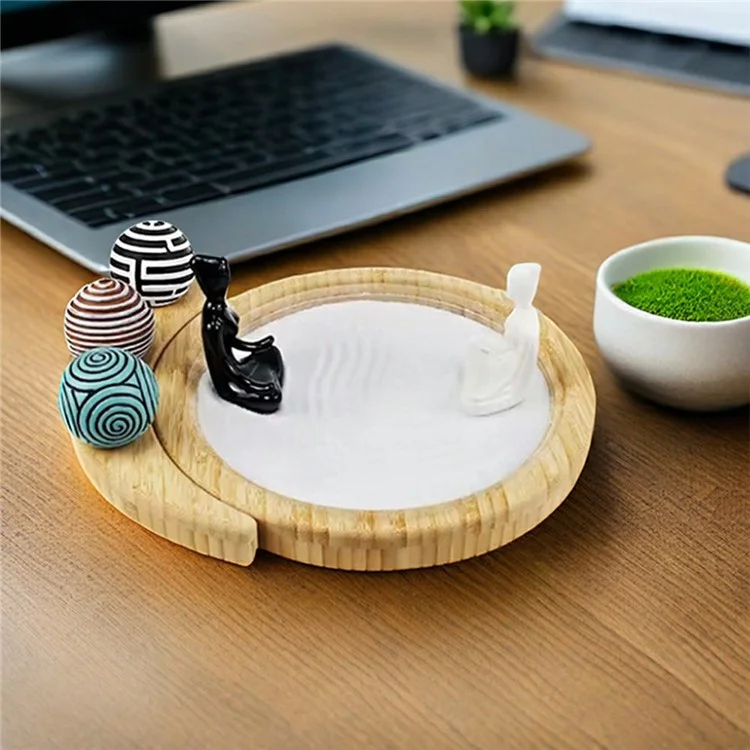Miniatur-Landschaftssandkasten Zen-Garten Büro Zuhause Schreibtischdekor für Yoga Meditation