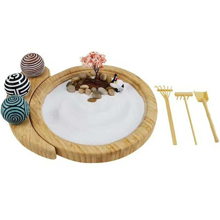 Miniatur-Landschaftssandkasten Zen-Garten Büro Zuhause Schreibtischdekor für Yoga Meditation