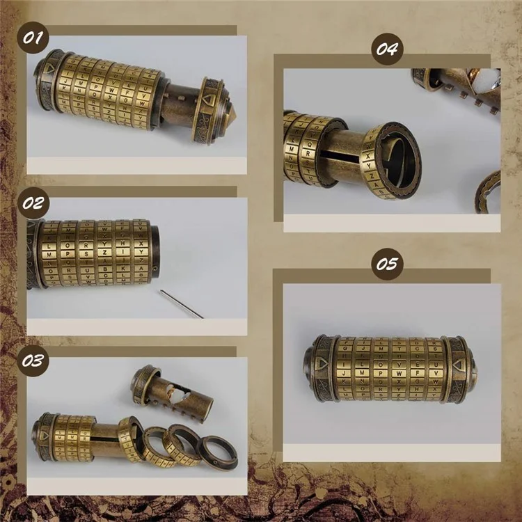 Криптекс игрушка Da Vinci Code Металлический точный пароль Замок Подарок на День Святого Валентина Рождество День Рождения