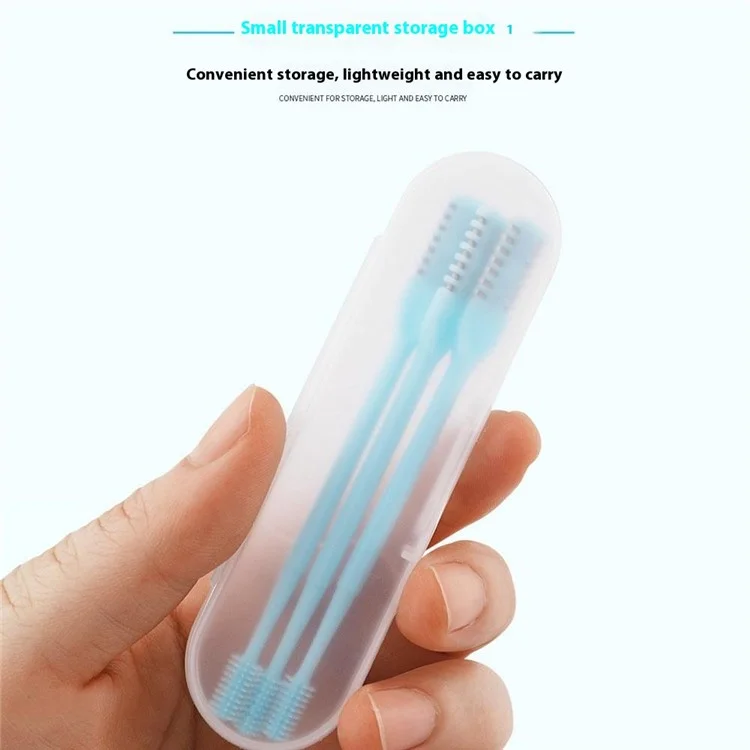 3Pcs Dual Head Nose Hair Trimmer Manual Nasal Cleaner Unisex Portable Nostril Grooming Tool - Sky Blue