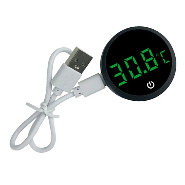 TJY-006 Rechargeable Digital Aquarium Thermometer LED Display Fish Tank High Precision Temperature Meter - Black / Celsius