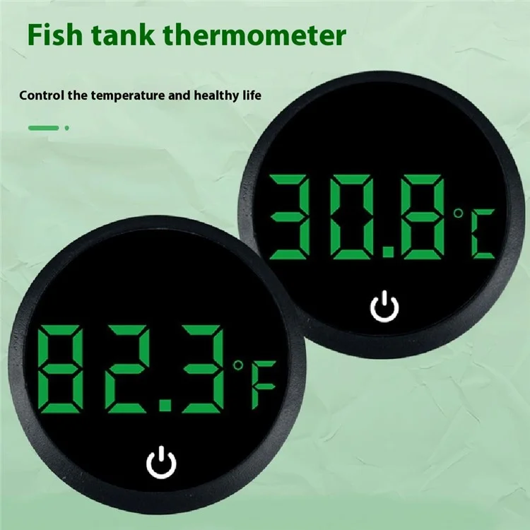 TJY-006 Rechargeable Digital Aquarium Thermometer LED Display Fish Tank High Precision Temperature Meter - White / Celsius