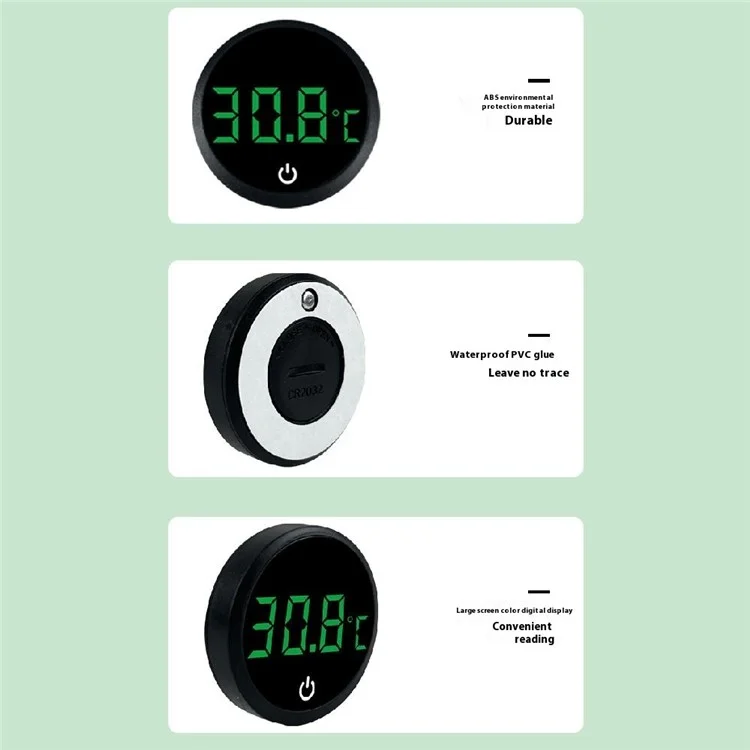 TJY-006 Rechargeable Digital Aquarium Thermometer LED Display Fish Tank High Precision Temperature Meter - White / Celsius