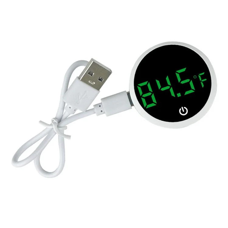TJY-006 Rechargeable Digital Aquarium Thermometer LED Display Fish Tank High Precision Temperature Meter - White / Fahrenheit