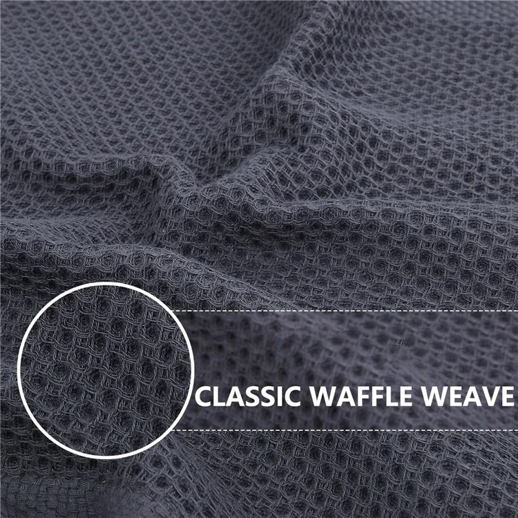 6 pièces 34x34cm Serviettes de cuisine en coton à gaufrage Nettoyage rapide Absorbant rapide Chiffon avec boucle de suspension - Orange