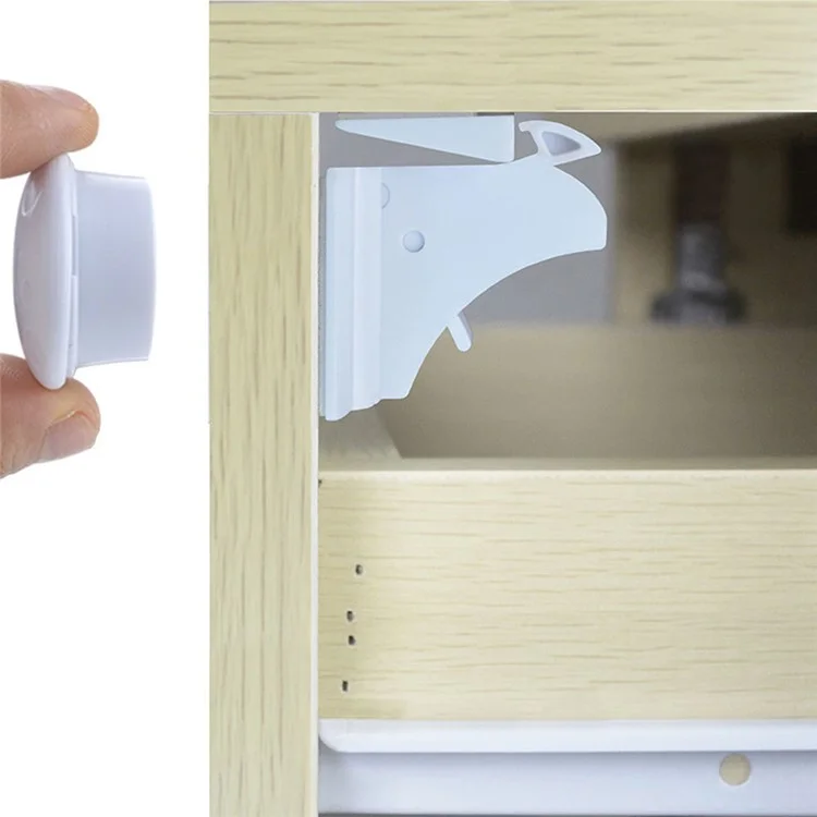 10Pcs Child Safety Magnetic Cabinet Locks No Drill Hidden Baby Proofing Drawer Locks with 2 Round Keys