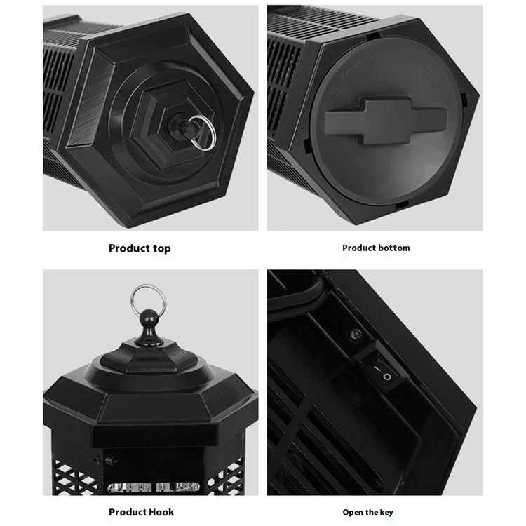Lampe anti-moustiques extérieure imperméable UV, Piège à insectes photocatalyseur haute pression, Prise européenne