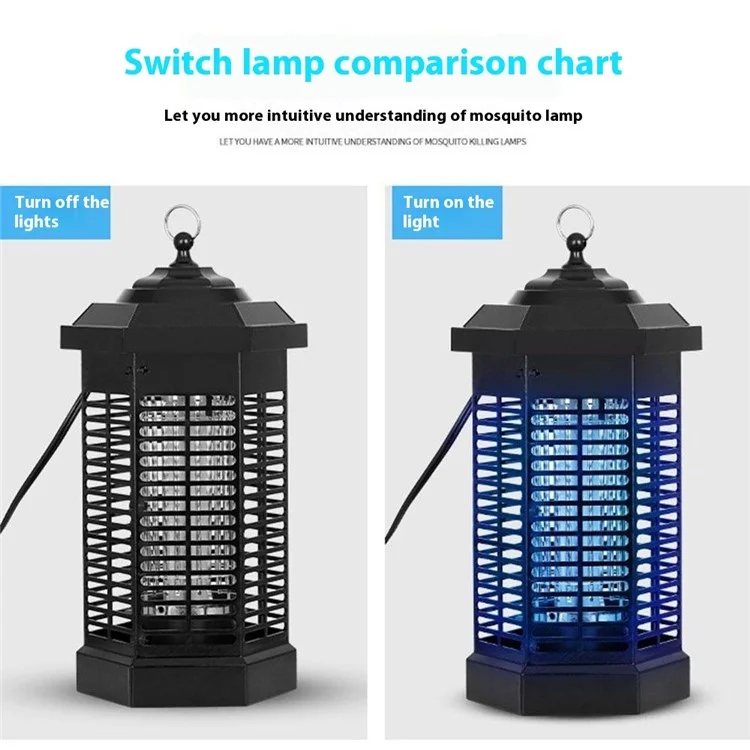 Lampe anti-moustiques extérieure imperméable UV, Piège à insectes photocatalyseur haute pression, Prise européenne