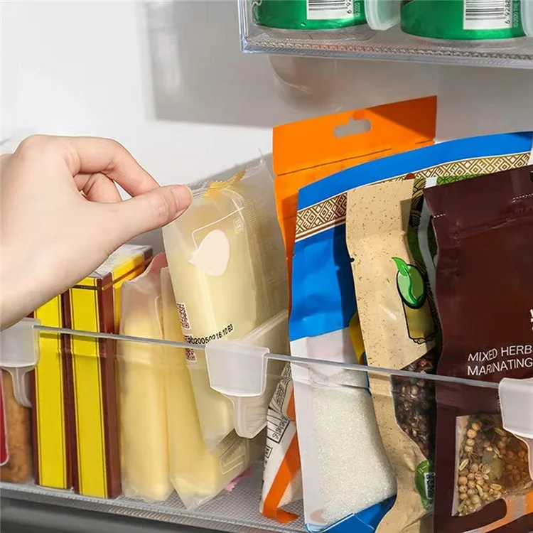 10 Peças de Divisores de Gaveta para Geladeira, Divisórias de Plástico Encaixáveis para Organização de Cozinha