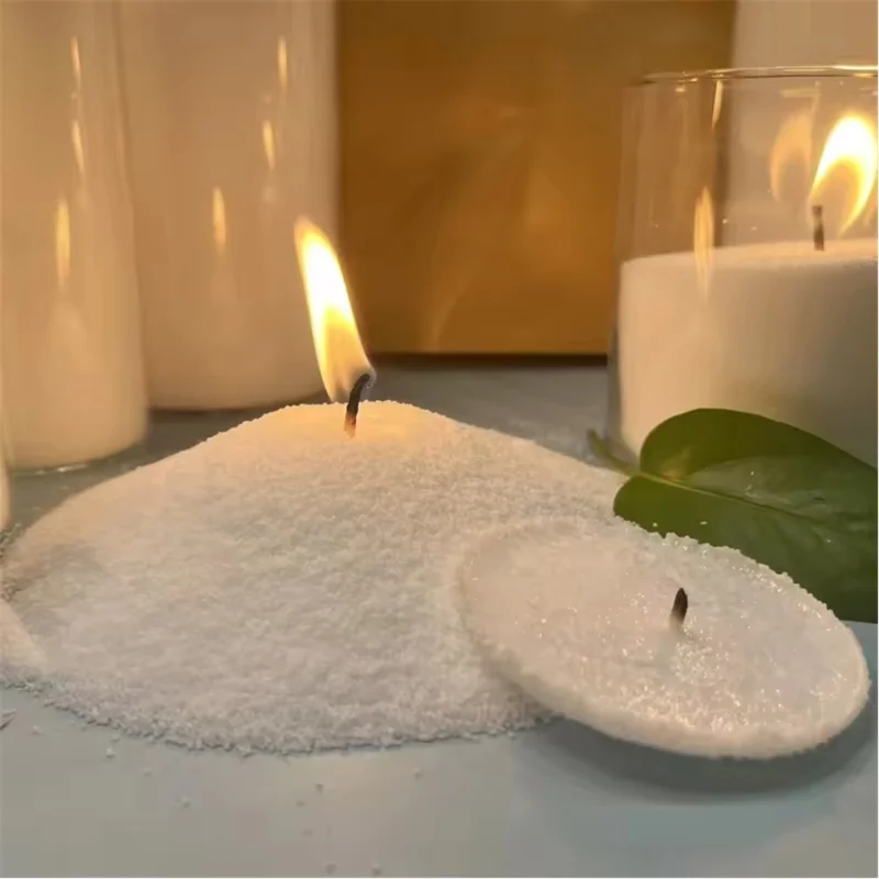 DIY Candle Making Kit 500G Wax Pellets with 30 Braided 8cm Wicks for Candle Crafting Aromatherapy - White