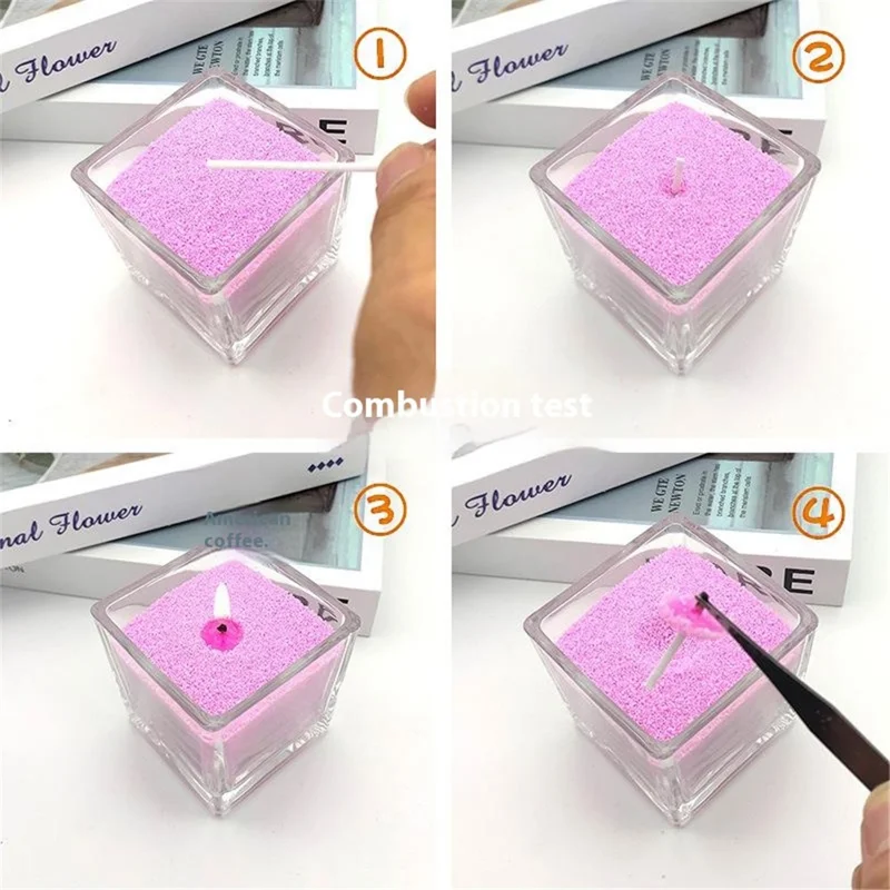 DIY Candle Making Kit 500G Wax Pellets with 30 Braided 8cm Wicks for Candle Crafting Aromatherapy - Pink