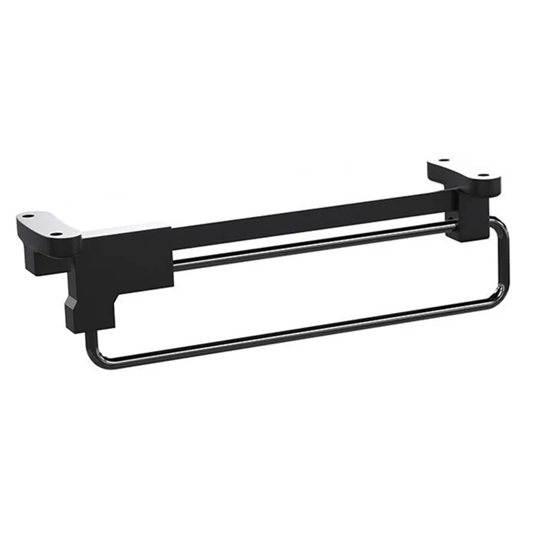300mm Retractable Clothes Hanger Rod for Closet Wardrobe Heavy Duty Pull Out Hanging Rail - Black
