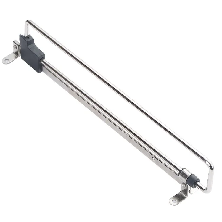 300mm Retractable Clothes Hanger Rod for Closet Wardrobe Heavy Duty Pull Out Hanging Rail - Black