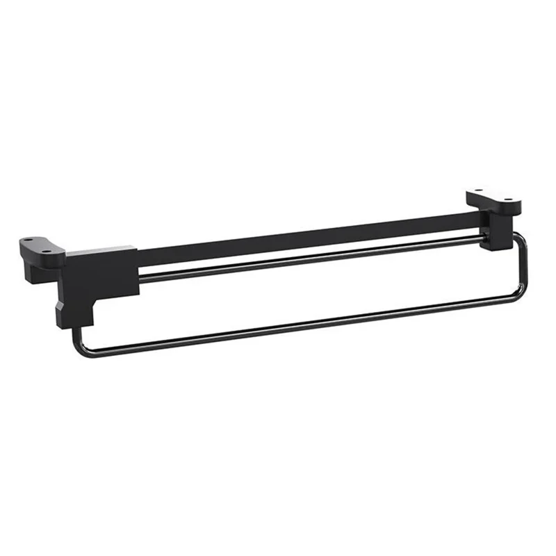 450mm Retractable Clothes Hanger Rod for Closet Wardrobe Heavy Duty Pull Out Hanging Rail - Black