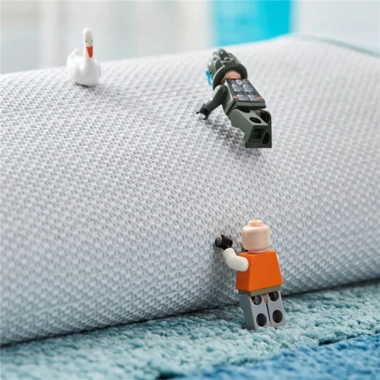 50 x 80cm Gradient Striped Water Absorbent Doormat Flocked Fiber Non Slip Bathroom Rug - Grey
