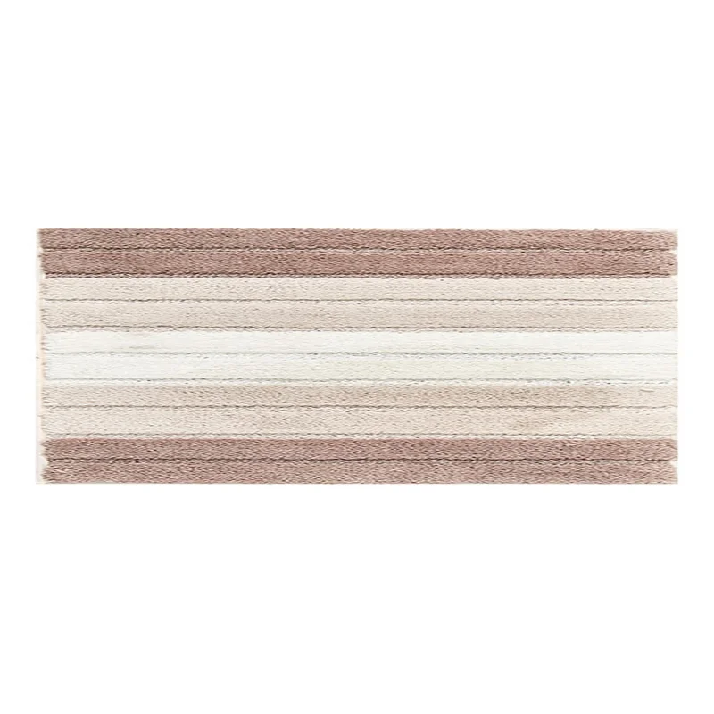 45 x 120cm Gradient Striped Water Absorbent Doormat Flocked Fiber Non Slip Bathroom Rug - Camel