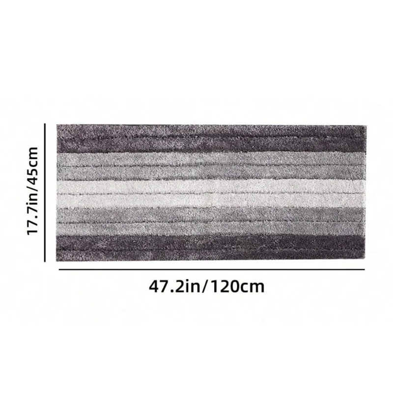 45 x 120cm Gradient Striped Water Absorbent Doormat Flocked Fiber Non Slip Bathroom Rug - Camel