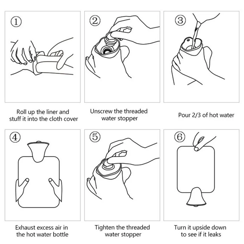 1000ML Refillable Hot Water Bag with Removeable Plush Cover Winter Hand Feet Warmer Water Bottle - Purple