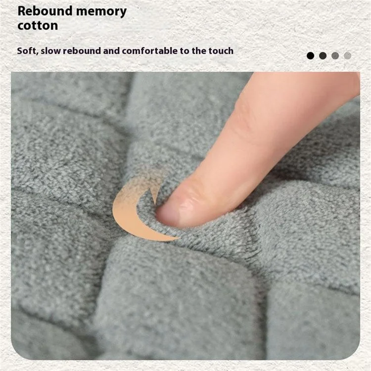 50 x 80cm Coral Fleece Entrance Mat Rhombus Embossed Memory Foam Lining Non Slip Bathroom Rug - Grey