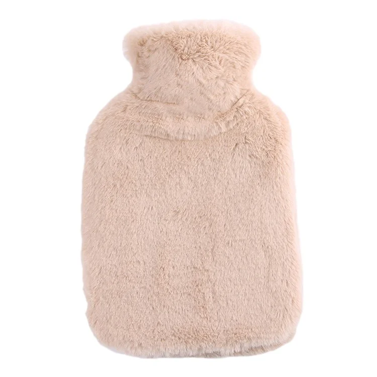 2000ML Fluffy Cover Hot Water Bag Winter Hand Feet Warmer Refillable Water Bottle - Light Coffee