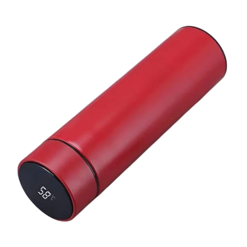 500ML Smart Temperature Display Water Bottle Double Wall Vacuum Insulated Cup Stainless Steel - Red