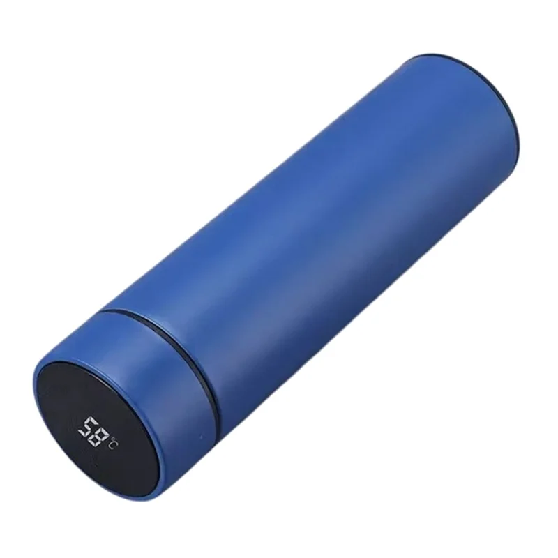 500ML Smart Temperature Display Water Bottle Double Wall Vacuum Insulated Cup Stainless Steel - Blue