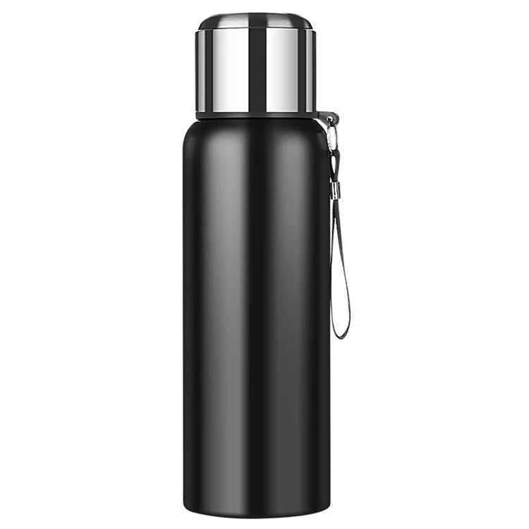 Garrafa Térmica Infusora de Chá em Aço Inoxidável 304, 600ml, para Viagem e Exterior (Sem BPA, Aprovado pela FDA) - Preto