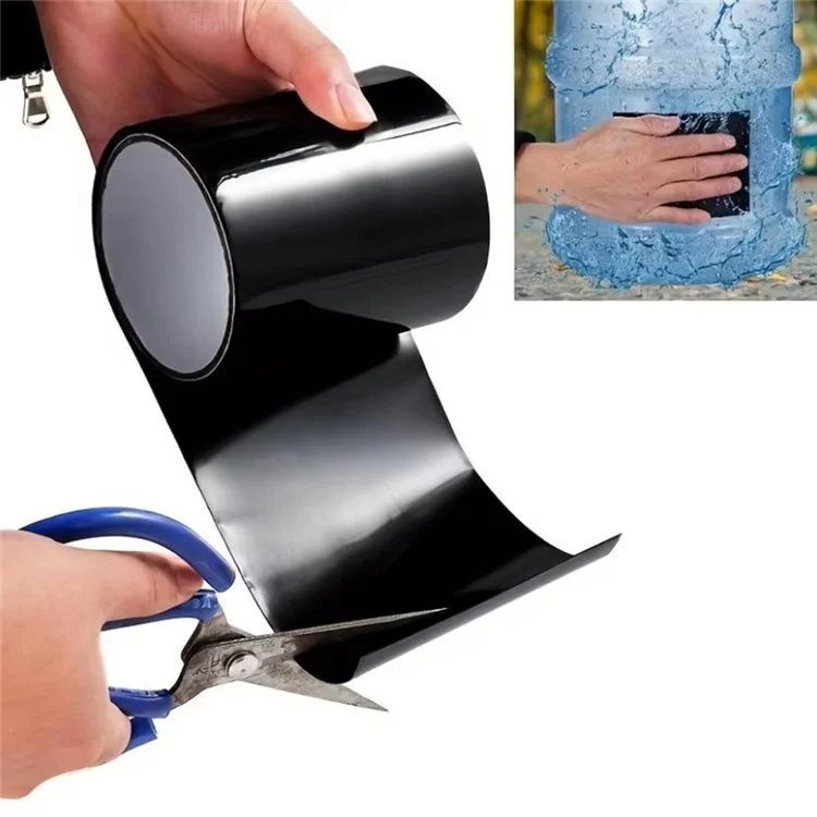 Ruban d'étanchéité PVC imperméable 5x150cm pour réparation de fuites dans les tuyaux de cuisine et salle de bain - Noir