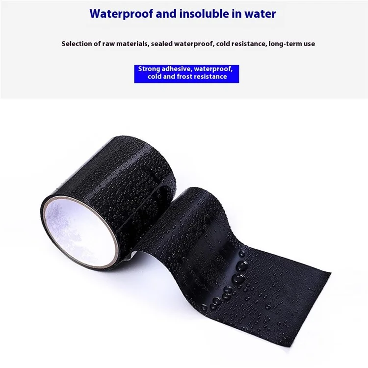 Ruban d'étanchéité PVC imperméable 5x150cm pour réparation de fuites dans les tuyaux de cuisine et salle de bain - Noir