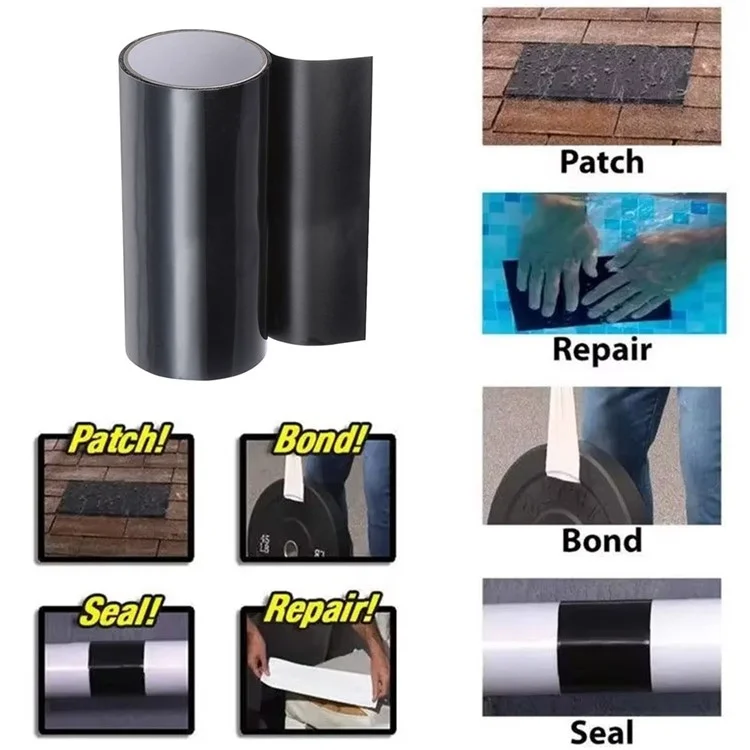 Ruban d'étanchéité PVC 20x150cm Noir - Réparation de Fuites pour Tuyaux de Cuisine et Salle de Bain, Adhésif Puissant et Imperméable