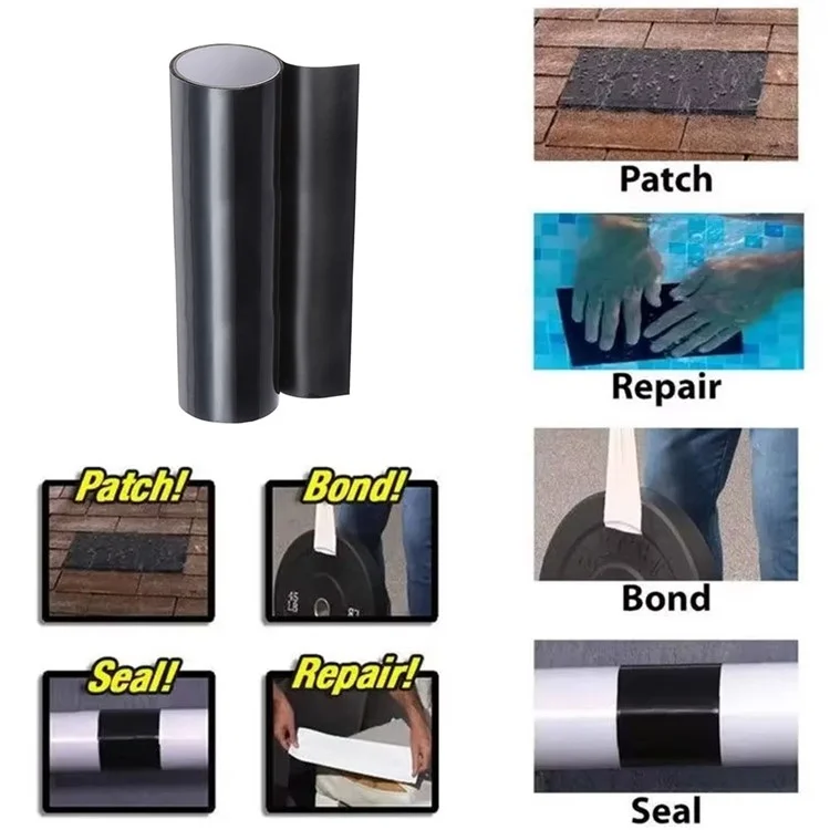 Ruban d'étanchéité PVC Noir 30x150cm - Réparation de Fuites pour Tuyaux de Cuisine et Salle de Bain, Adhésif Résistant