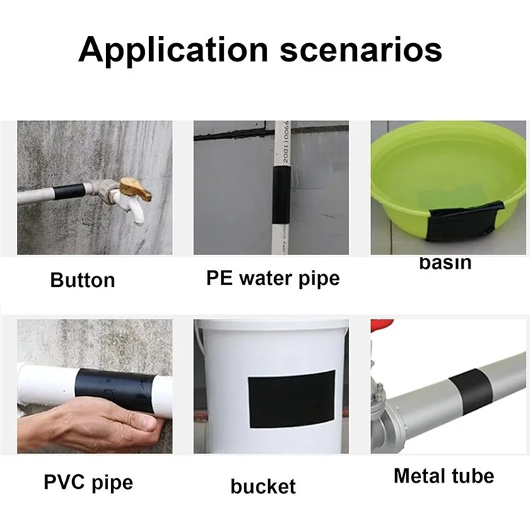 Ruban d'étanchéité PVC Noir 30x150cm - Réparation de Fuites pour Tuyaux de Cuisine et Salle de Bain, Adhésif Résistant