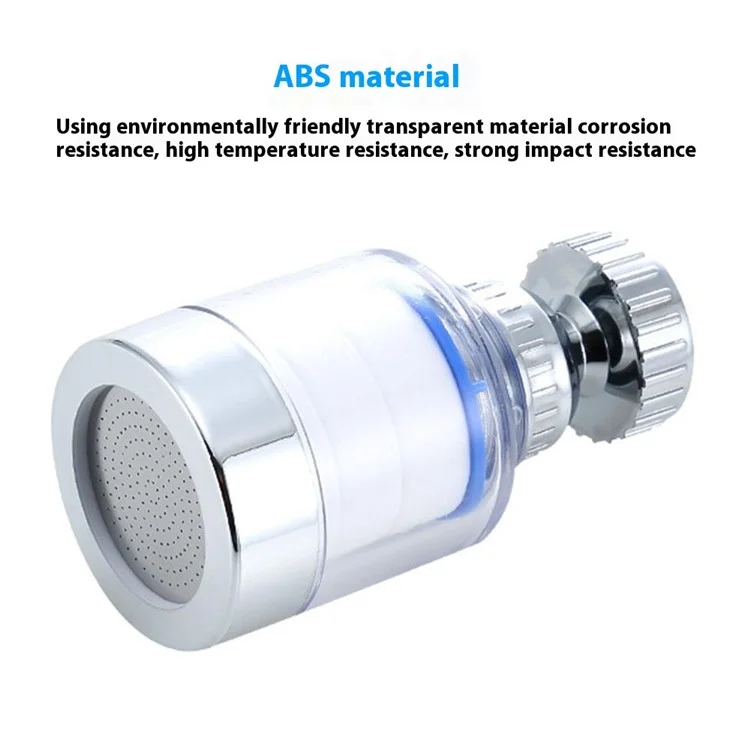 Faucet Filter Splash-Proof Aerator Kitchen Tap Water Pressure Booster Rotating Spout with Universal Connector