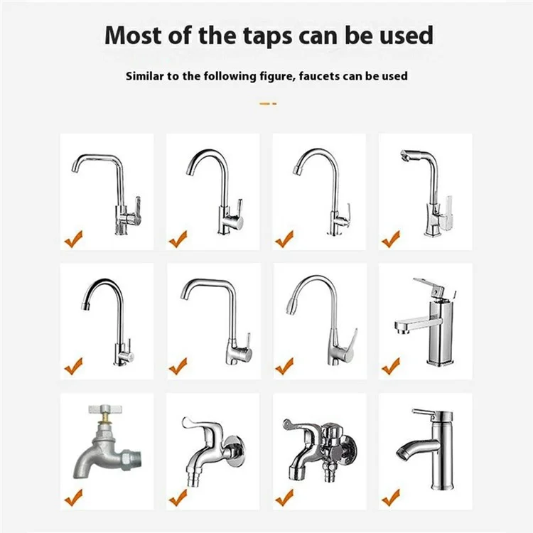 Water Faucet Filter Splash Proof Sprayer Kitchen Tap Pressure Booster Rotatable Spout with 4 Filter Cartridges