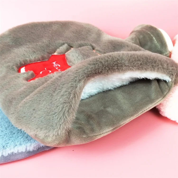 1500ML Refillable Hot Water Bottle for Belly / Hands / Feet Winter Hand Warmer with Cartoon Bear Removable Cover - Coffee