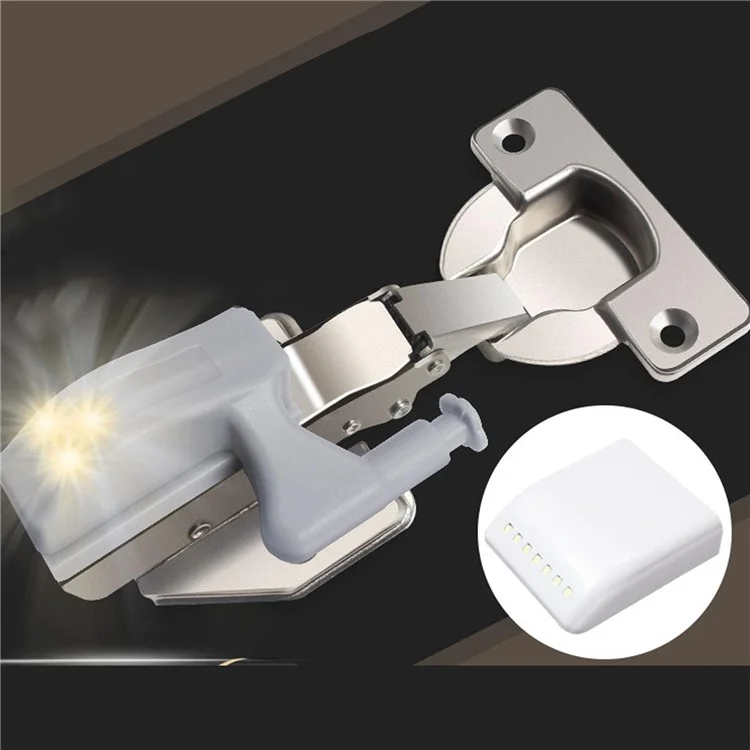 12 Stück LED-Scharnier-Leuchten für Schrank und Kleiderschrank - Automatische Sensor-Beleuchtung, batteriebetrieben - Weißes Licht