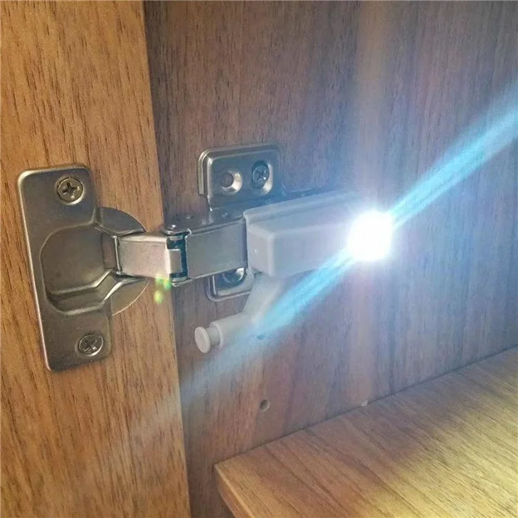 12 Stück LED-Scharnier-Leuchten für Schrank und Kleiderschrank - Automatische Sensor-Beleuchtung, batteriebetrieben - Weißes Licht
