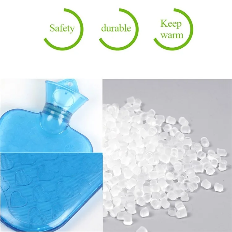 1000ML Hot Water Bottle PVC Hot Water Bag Relief from Headaches, Cramps, Arthritis, Back Pain, Sore Muscles, Injuries - Blue
