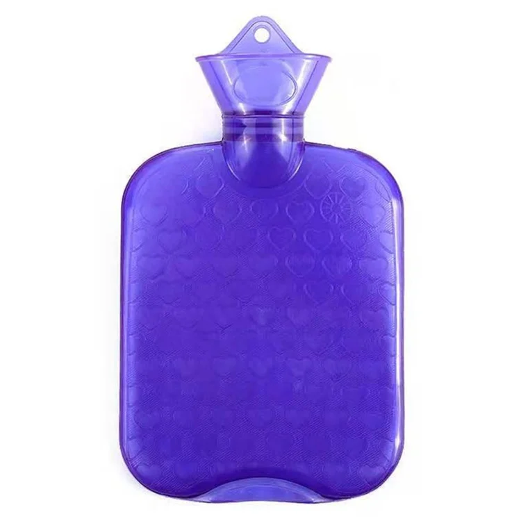 1000ML Hot Water Bottle PVC Hot Water Bag Relief from Headaches, Cramps, Arthritis, Back Pain, Sore Muscles, Injuries - Purple