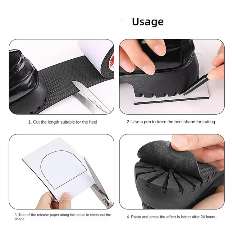 80 mm breiter, 2 m langer Gitter-Strukturierter rutschfester Schuhsohlen-Aufkleber, Selbstklebende EVA-Reparatureinlage für abgenutzte Schuhe