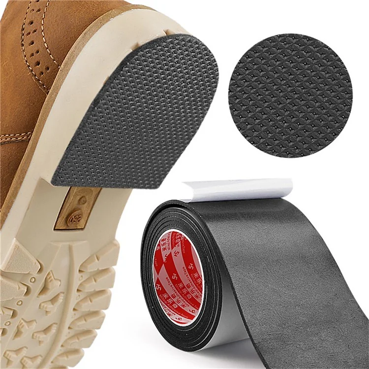 Striscia Antiscivolo da 50 mm di Larghezza e 1 m di Lunghezza con Texture a Griglia per Suole di Scarpe, Patch Adesivo Riparativo in EVA per Fondo Scarpa Usurato
