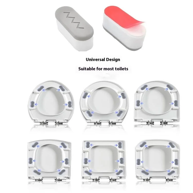 4 Peças de Batentes para Assento de Vaso Sanitário Universais, Espaçadores de Tampa de Vaso Autoadesivos - Arco