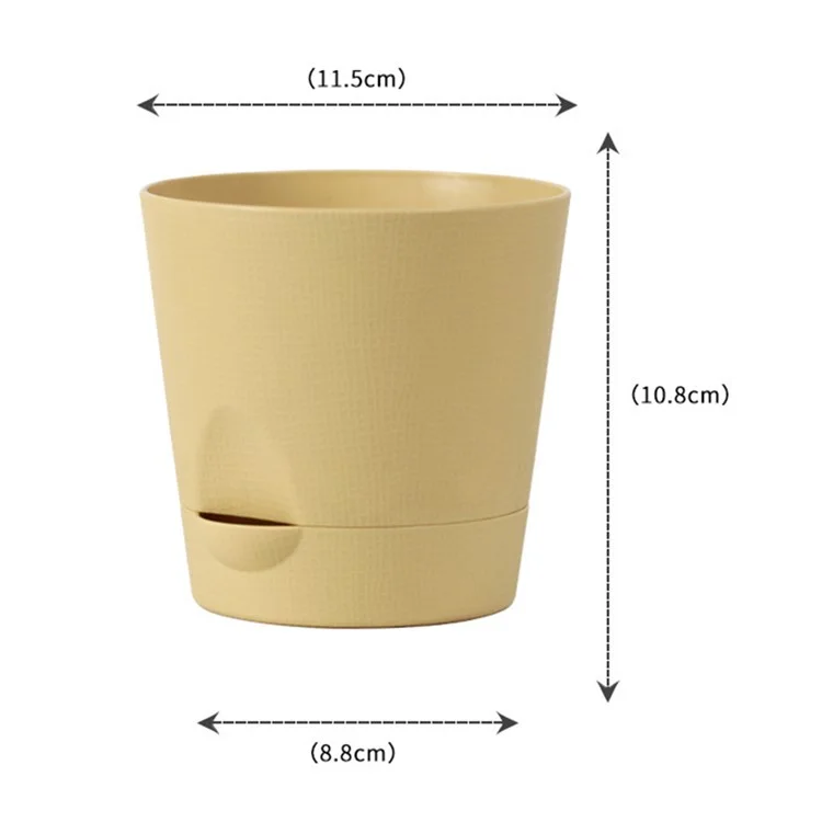 5 Vasos Autoirrigáveis de Resina PP com Furo de Drenagem para Decoração de Casa e Escritório, Tamanho P - Caqui