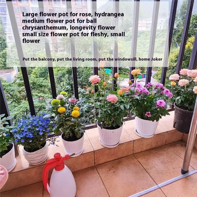 3 Peças de Vasos de Plantas de Plástico com Furo de Drenagem para Jardinagem em Interiores e Varanda, Suporte para Suculentas, Tamanho G - Verde Escuro