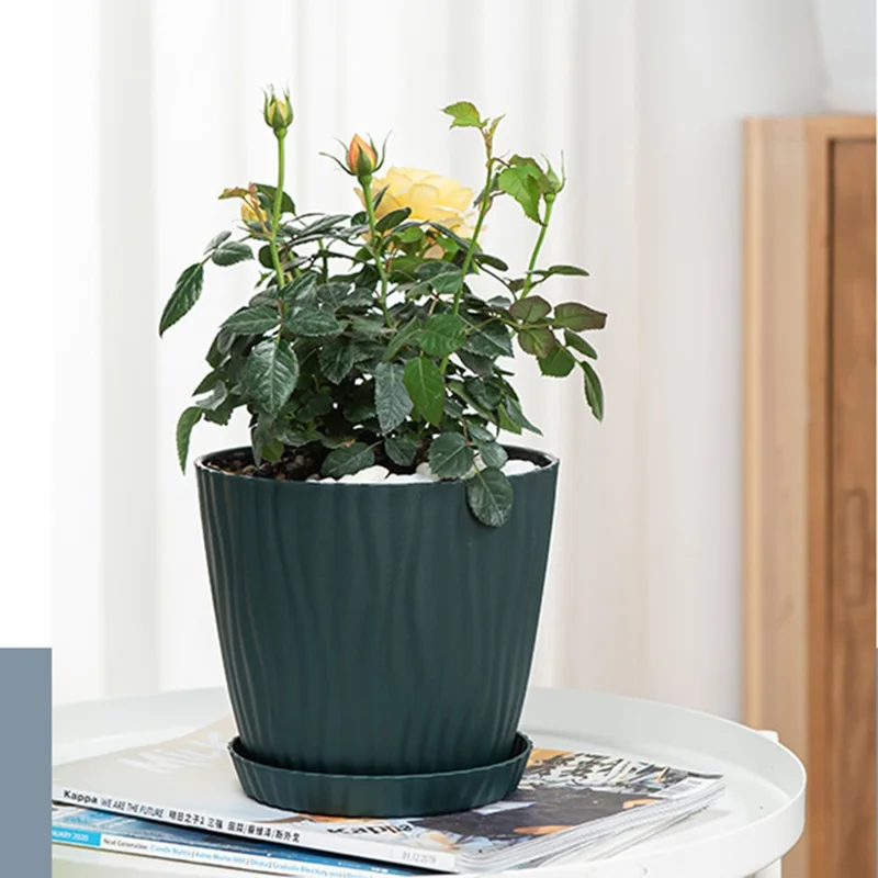 6Pcs Plastic Planter Pots with Drainage Hole for Indoor Balcony Gardening Succulents Holder, Size S - White