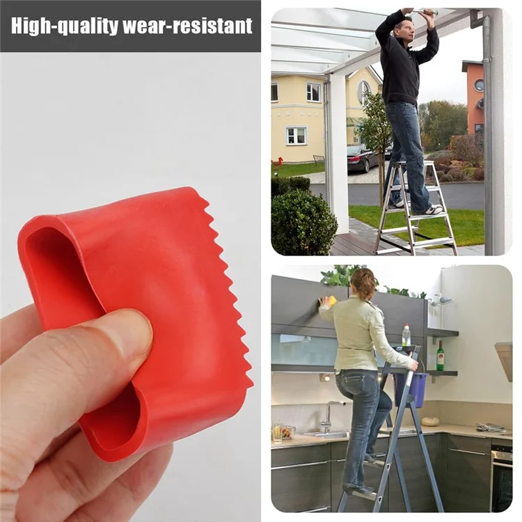 4Pcs Ladder Foot Protector Cover Anti Slip Rubber Pads Replacement Leg Caps, Inner Size: 2 x 5cm