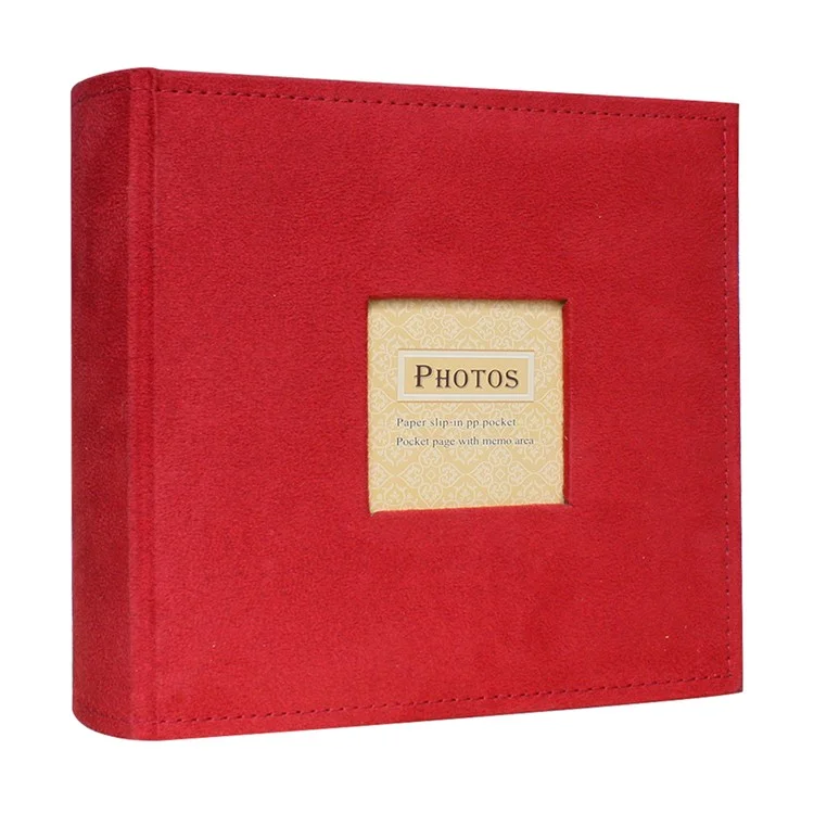 Vintage Velvet Cover 6 Inch Photo Album 200 Photos Commemorative Book Gift - Red
